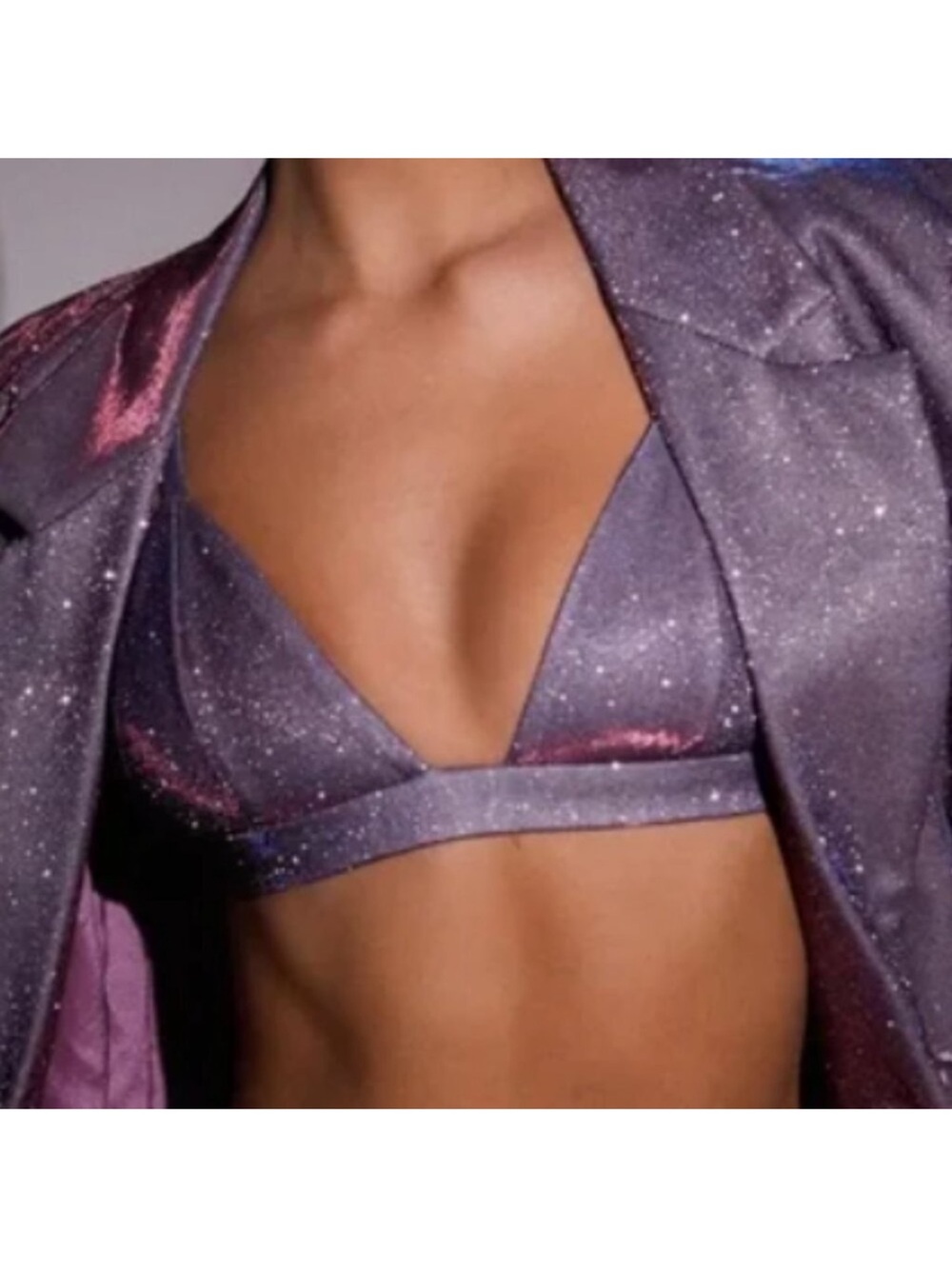 SLA the Label Sparkle Purple Bralette Top